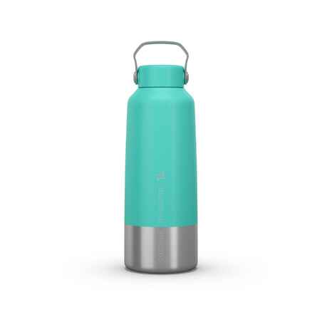 Stainless Steel Water Bottle with Screw Cap for Hiking 1 L - Turquoise