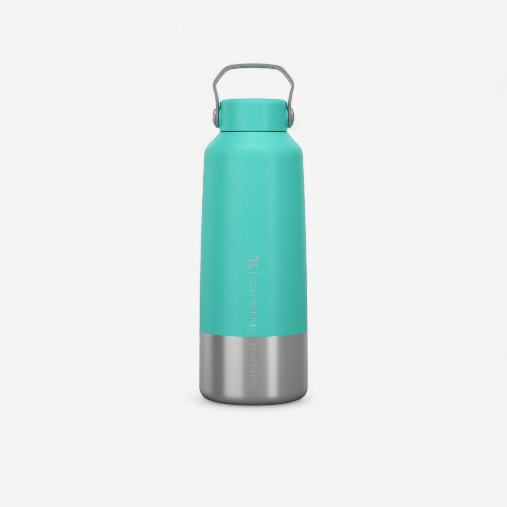 QUECHUA Cantimplora Botella Acero Inoxidable Camping Quechua MH100 Tapón Rosca 1L