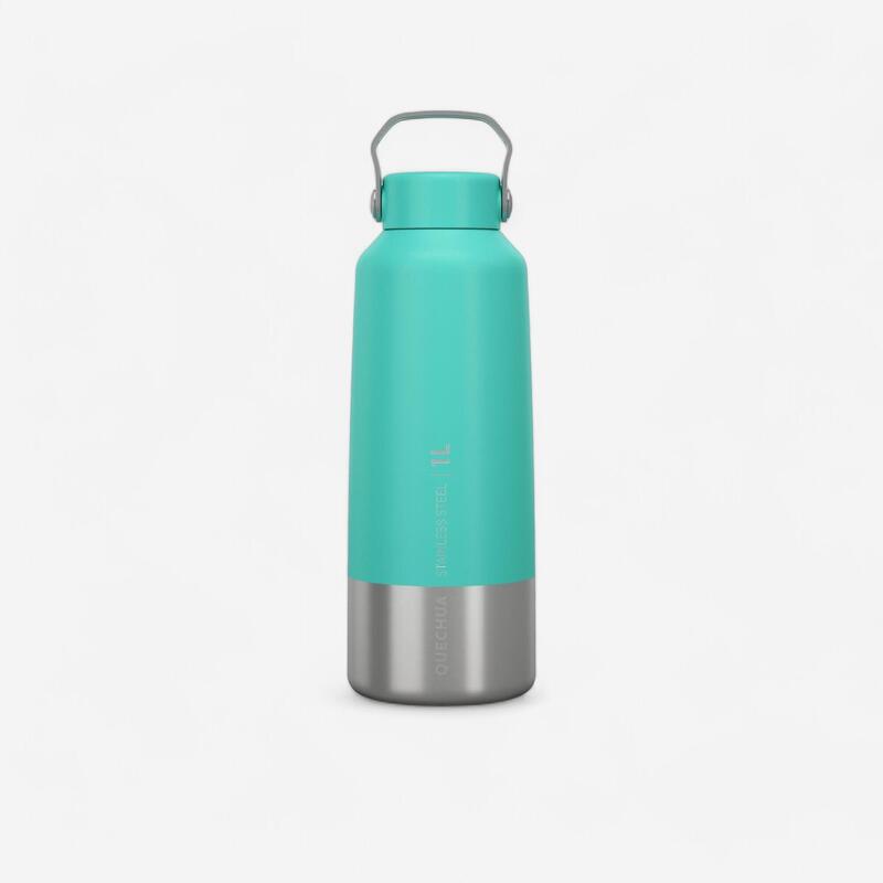 Gourde randonnée MH100 bouchon à vis 1L inox turquoise