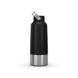 Drinkfles met schroefdop MH100 1 L rvs zwart