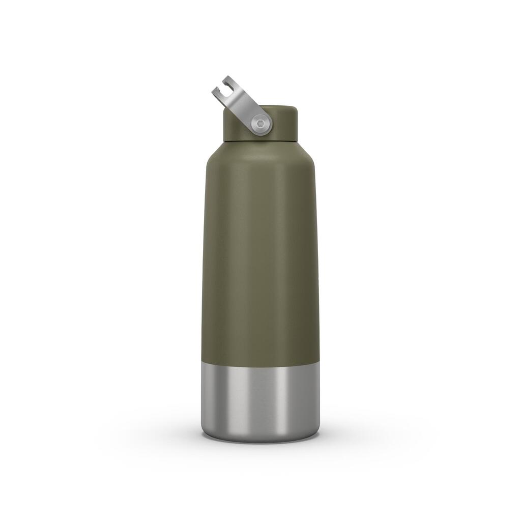 Stainless Steel Hiking Flask with Screw Cap MH100 1 L Khaki