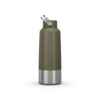 Stainless Steel Water Bottle with Screw Cap for Hiking 1 L - Khaki