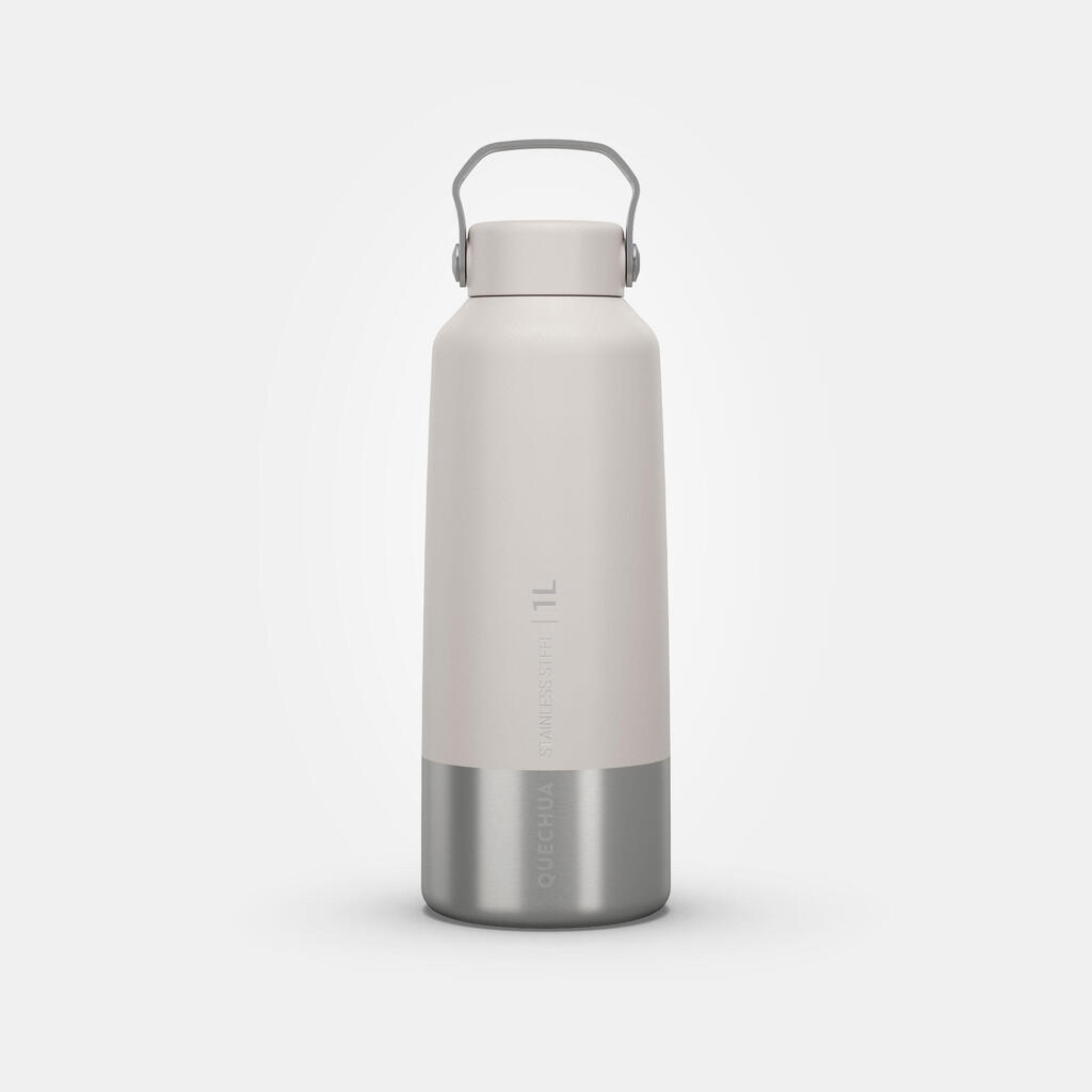 Stainless Steel Hiking Flask with Screw Cap MH100 1 L White