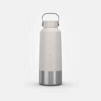 1 L stainless steel flask with screw cap for hiking - White