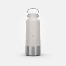 1 L stainless steel flask with screw cap for hiking - White