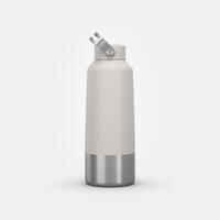 1 L stainless steel flask with screw cap for hiking - White