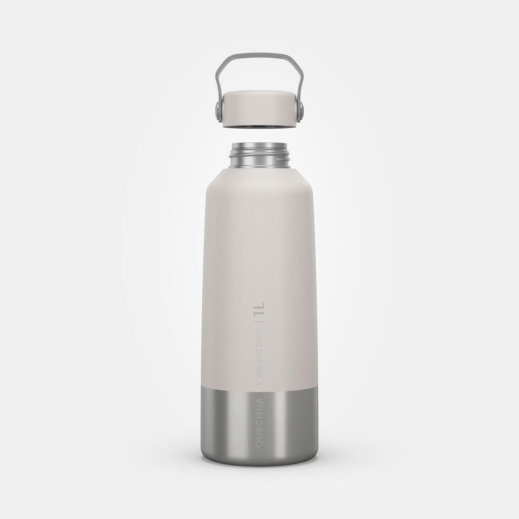  Stainless Steel Hiking Flask with Screw Cap MH100 1 L White