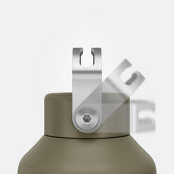 1.5 L stainless steel flask with screw cap for hiking - Khaki