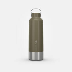 Stainless Steel Water Bottle with Screw Cap for Hiking 1.5 L - Khaki