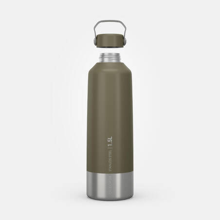 Botol Minum Mendaki Stainless Steel dengan Tutup Putar MH100 1,5 L Khaki