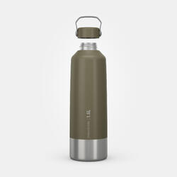 Gourde inox 1,5L avec bouchon à vis pour la randonnée - kaki