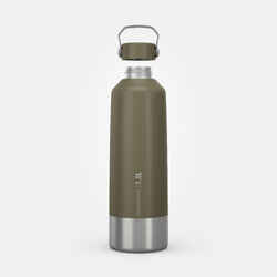 1.5 L stainless steel flask with screw cap for hiking - Khaki