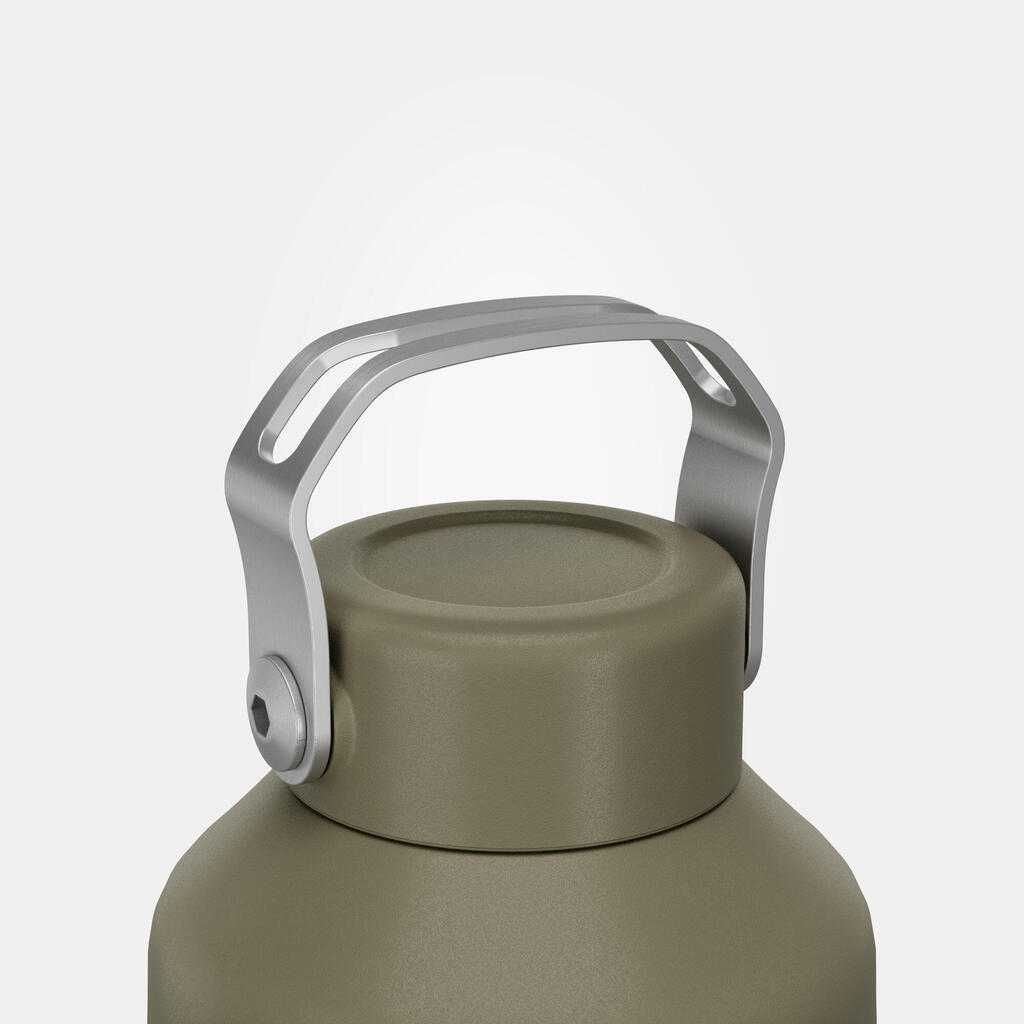 Stainless Steel Hiking Flask with Screw Cap MH100 1.5 L Khaki