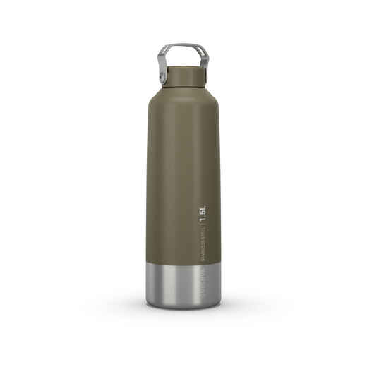 
      Stainless Steel Hiking Flask with Screw Cap MH100 1.5 L Khaki
  