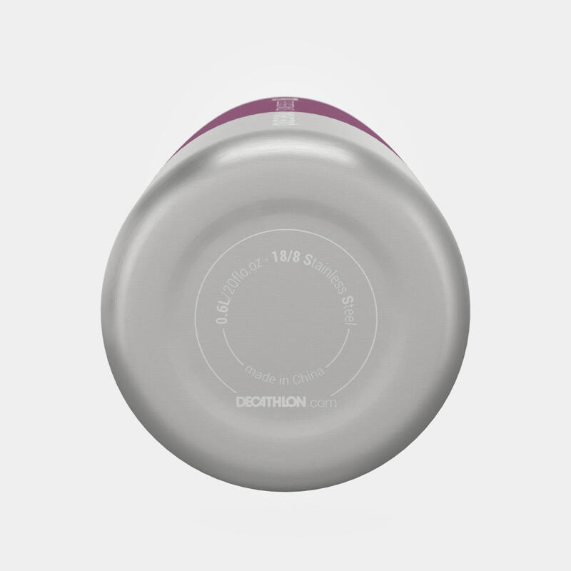 Gourde inox 0,6L avec bouchon à vis pour la randonnée - violet