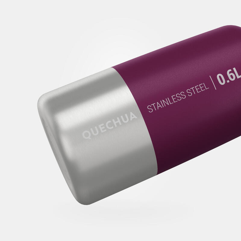 Gourde inox 0,6L avec bouchon à vis pour la randonnée - violet