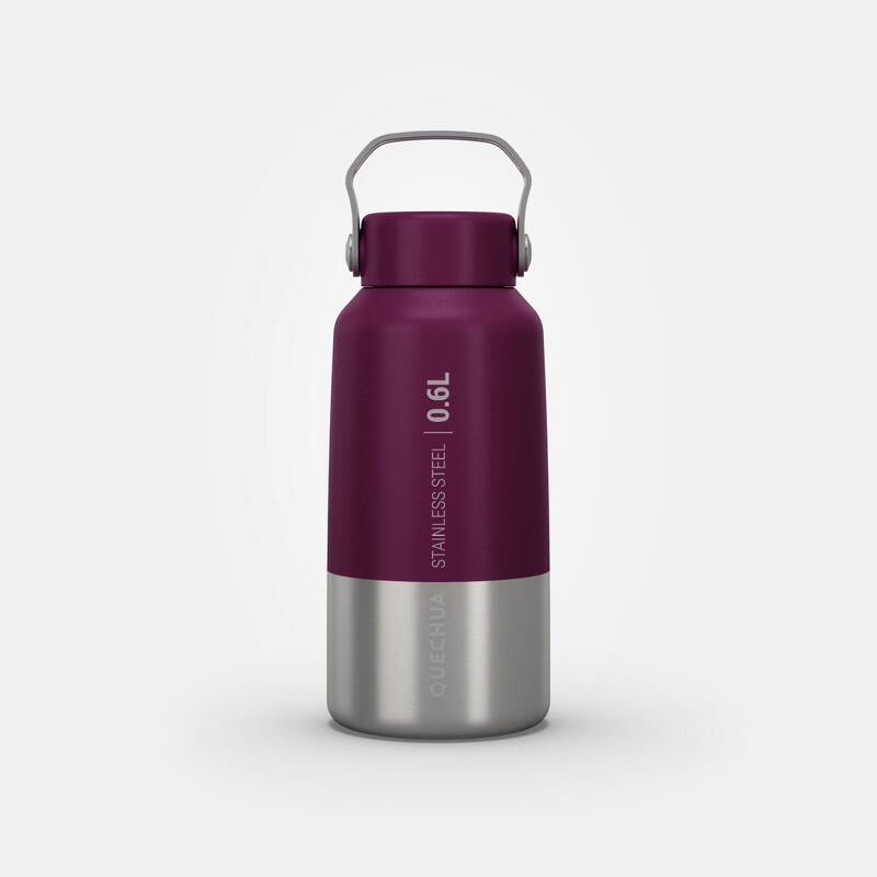 Gourde inox 0,6L avec bouchon à vis pour la randonnée - violet