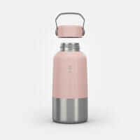 0.6 L Stainless steel flask with screw cap for hiking - pink