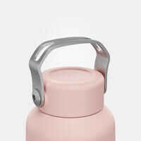 0.6 L Stainless steel flask with screw cap for hiking - pink