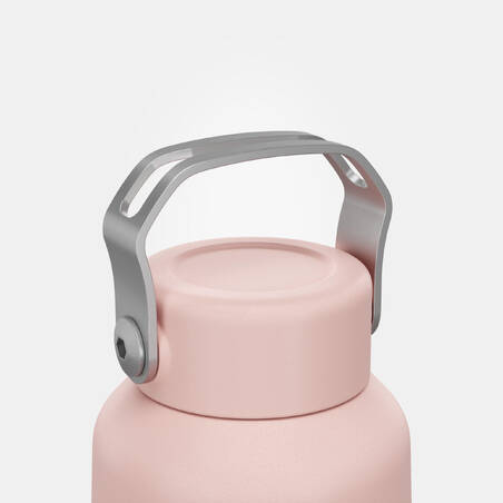 0.6 L Stainless steel flask with screw cap for hiking - pink