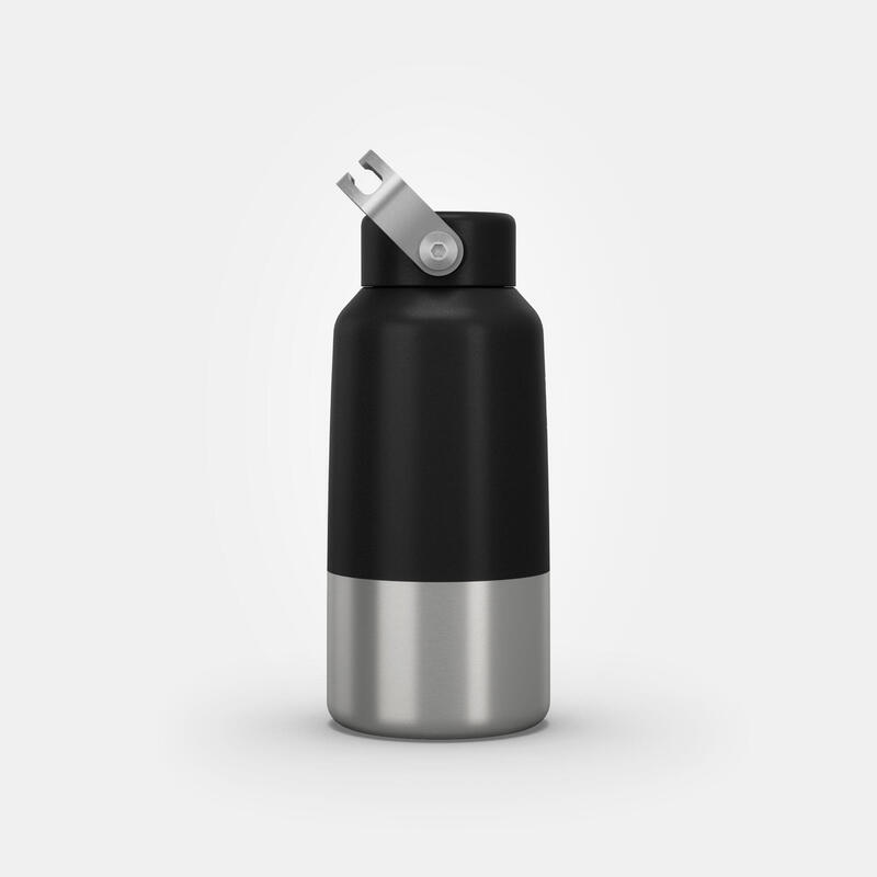 Stainless Steel Hiking Flask with Screw Cap MH100 0.6 L Black