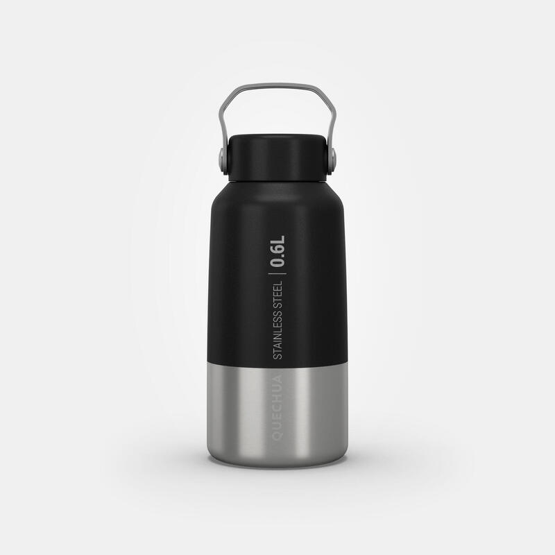 Stainless Steel Hiking Flask with Screw Cap MH100 0.6 L Black