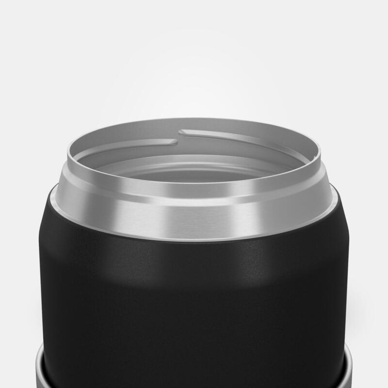 Caixa para alimentos de caminhada MH500 isotérmica inox 0,8L preto com tigela