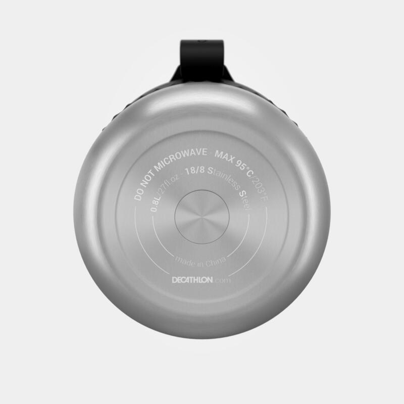 0.8 L 不鏽鋼登山健行保溫餐盒附碗 MH500 - 黑色