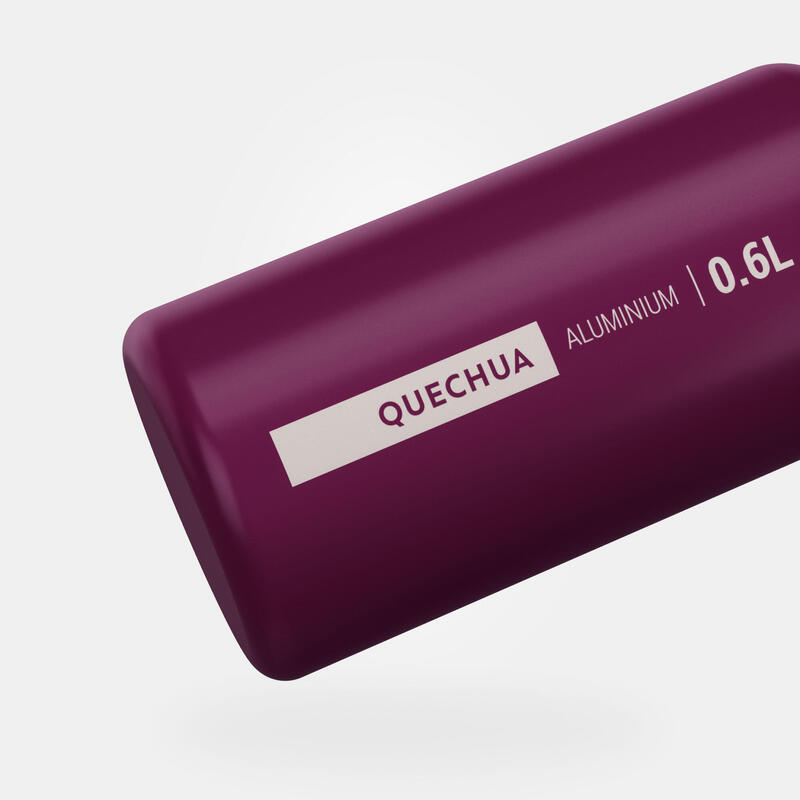 Drinkfles voor wandelen 500 kinderen aluminium 0,6 l klikdop drinktuitje rietje