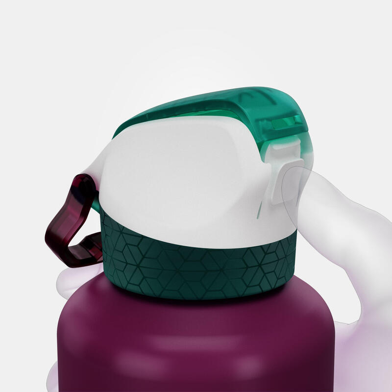 Drinkfles voor wandelen 500 kinderen aluminium 0,6 l klikdop drinktuitje rietje
