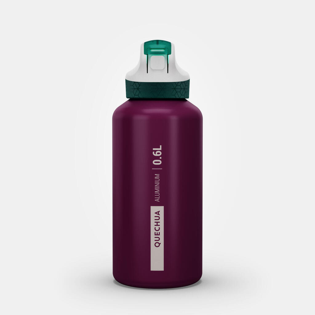 Detská hliníková turistická fľaša 0,6 l s rýchlouzáverom a slamkou