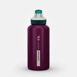 0.6 L aluminium flask with instant cap and pipette for hiking