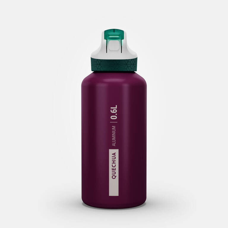 0.6 L aluminium flask with instant cap and pipette for hiking