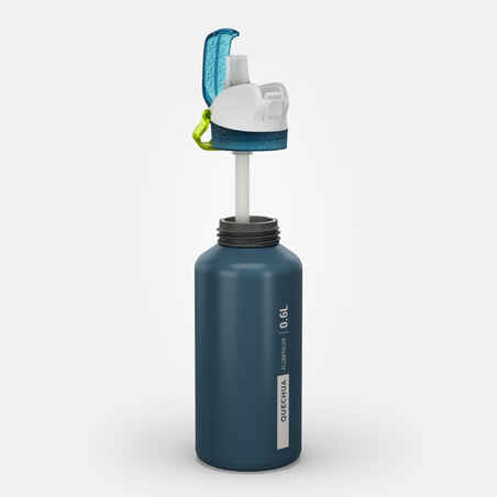 0.6 L Aluminium flask with quick opening cap and pipette for hiking