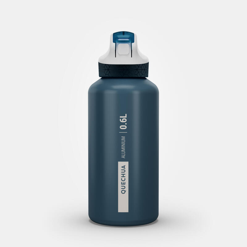 Çocuk Pipetli Alüminyum Matara - 0,6 L - Pratik Kapak - Mavi - 500