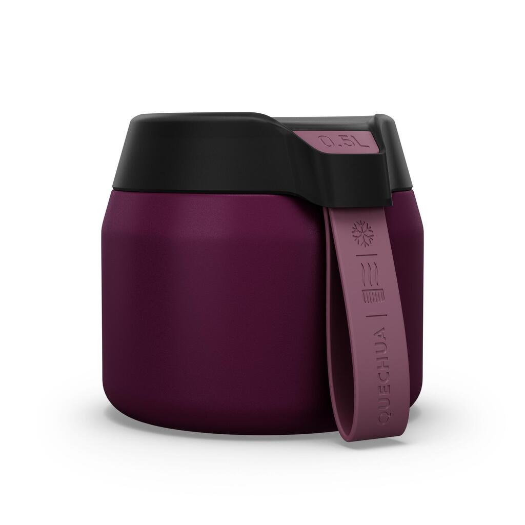 Stainless Steel Isothermal Food Box for Hiking MH500 0.5 L Purple