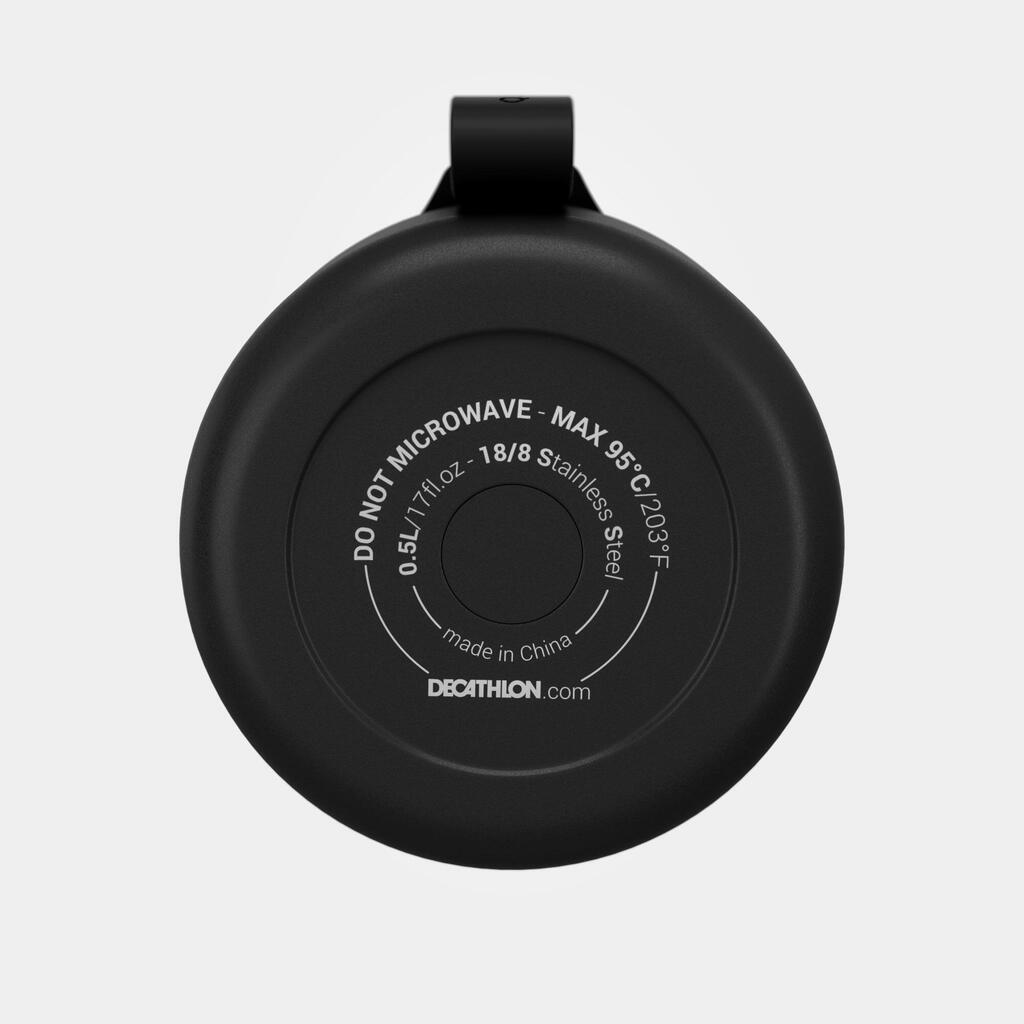 Nerūsošā tērauda pārtikas termoss ar trauku pārgājieniem “MH500”, 0,5 l, melns