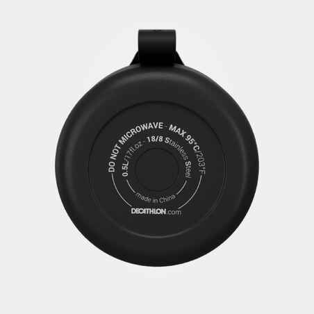 Stainless Steel Isothermal Food Box for Hiking MH500 0.5 L Black
