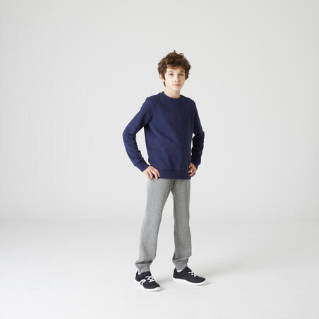 Sweat col rond mixte, chaud enfant - marine