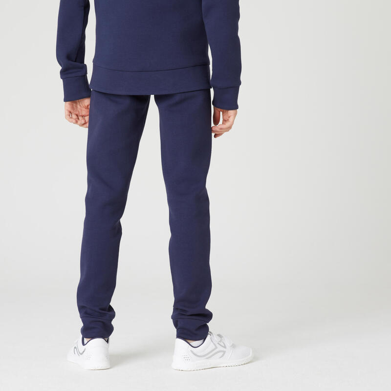 Joggingbroek voor kinderen 900 ademend katoen uniseks marineblauw