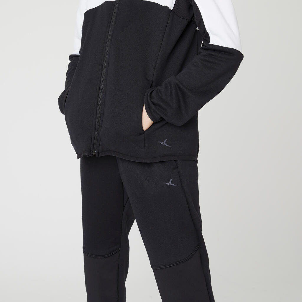 Kids' Warm Breathable Tracksuit S500 - Black/White