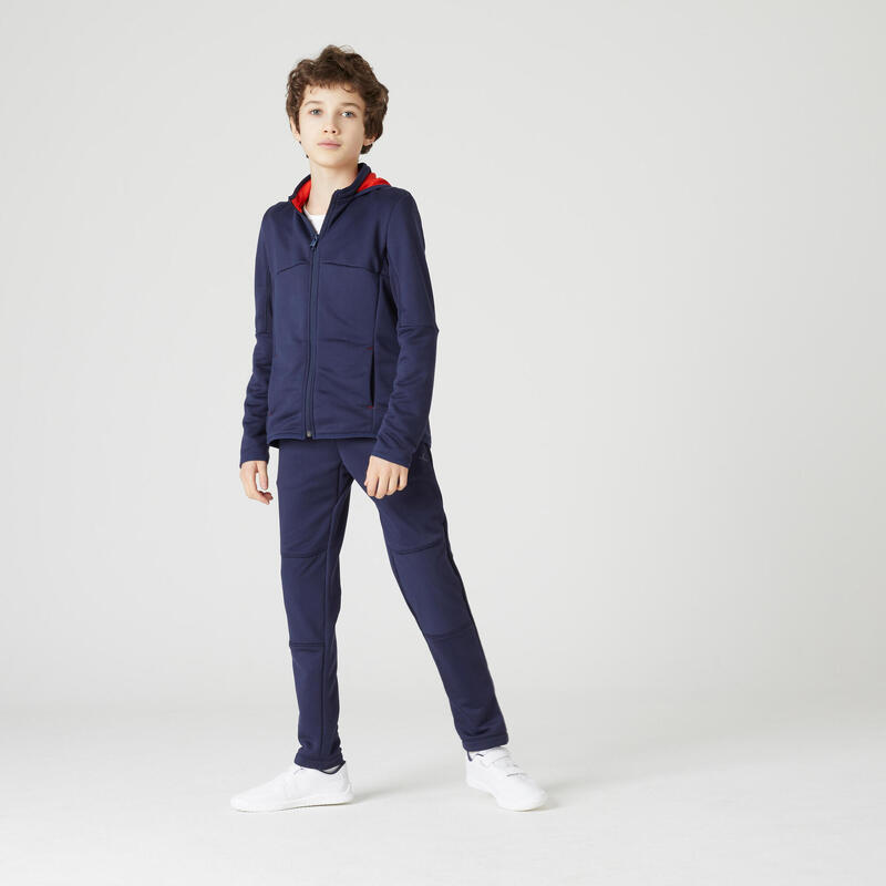 Kids' Breathable Synthetic Tracksuit S500 - Navy Blue