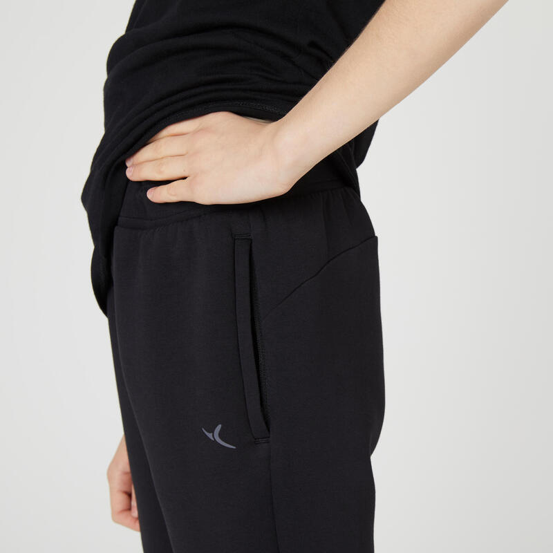 Pantalon de jogging mixte, enfant coton respirant - 900 noir