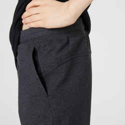 Παιδ. unisex ίσιο παντελόνι για τρέξιμο από french terry 100 Σκούρο γκρι μελανζέ