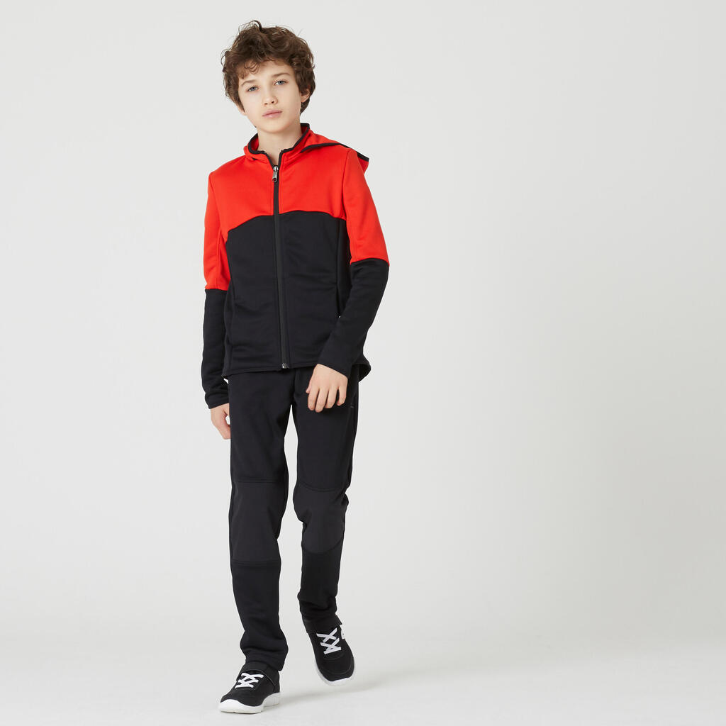 Kids' Warm Breathable Tracksuit S500 - Black/White