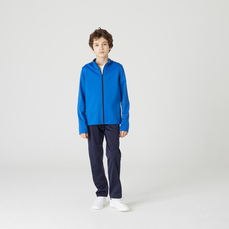 Survêtement enfant synthétique respirant - Gym'y bleu, pantalon marine