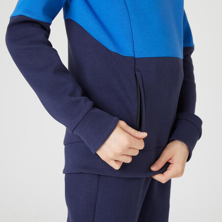 500 warm hooded zip-pocket gym sweatshirt – Boys