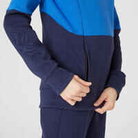 Kids' Cotton Breathable Hoodie 500 - Blue & Navy