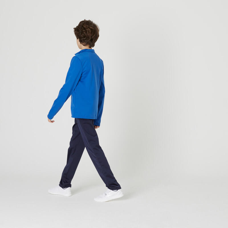 Survêtement enfant synthétique respirant - Gym'y bleu, pantalon marine