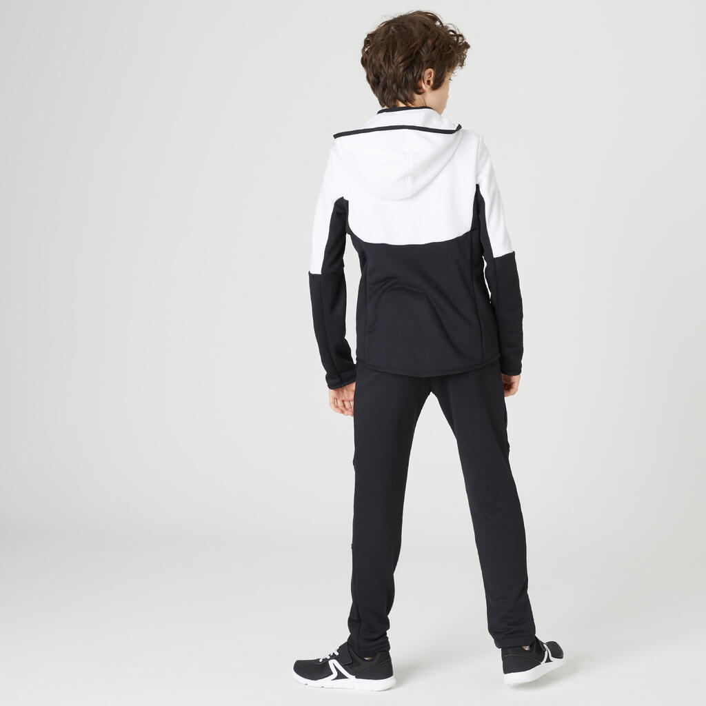 Kids' Warm Breathable Tracksuit S500 - Black/White